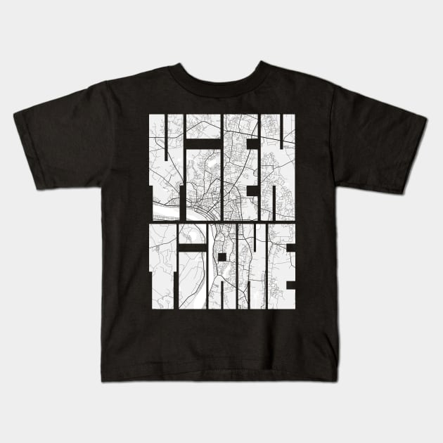 Vientiane, Laos City Map Typography - Light Kids T-Shirt by deMAP Studio